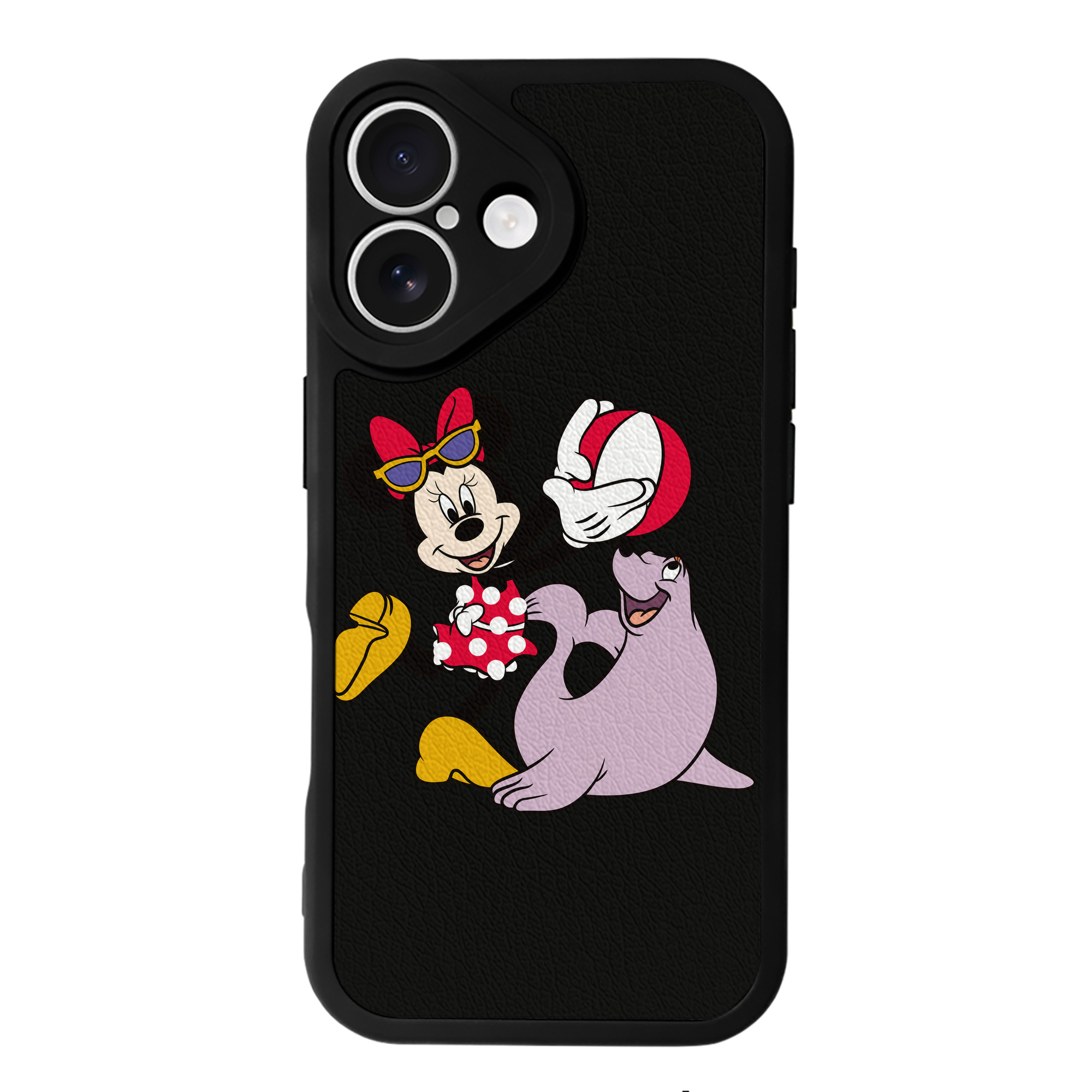 （画像用） ミッキーマウス Mickey Mouse 【iPhone 16シリーズ対応】シリコンスマホケース（レザー調） 材質：シリコン